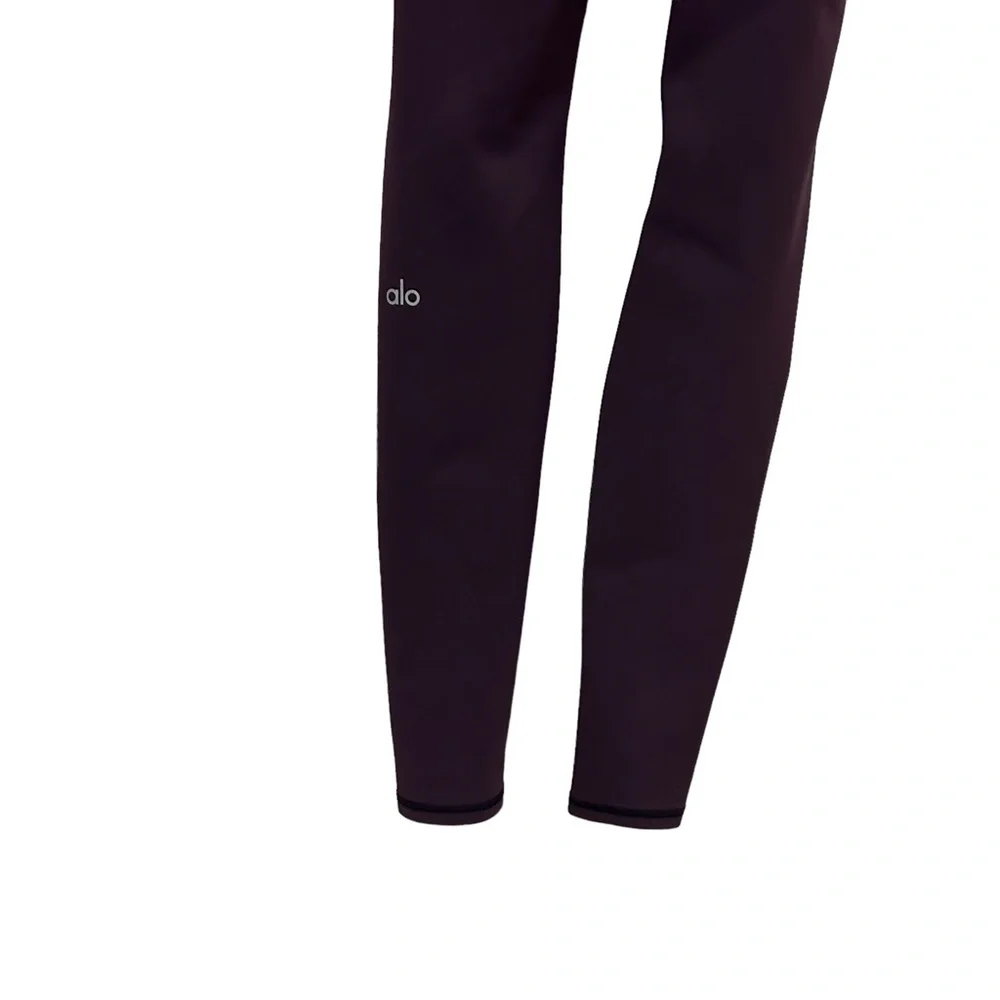 ALO YOGA HIGH-WAIST RIPPED WARRIOR Purple EGGPLANT XS